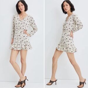 NWT Veronica Beard Riggins Dress Silk Floral Whitestone Mini Sz 4